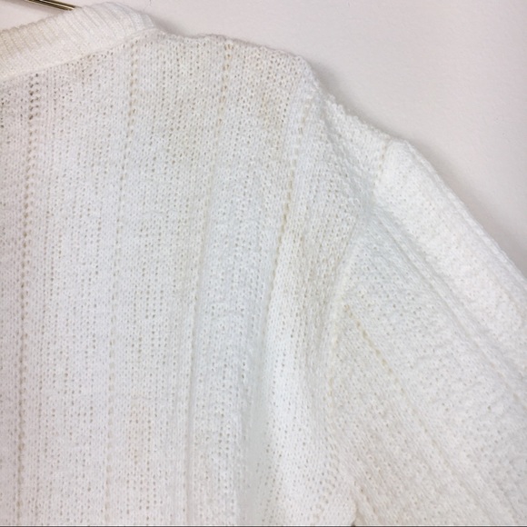 VTG CREAM KNIT BUTTON UP CARDIGAN - Picture 5 of 5